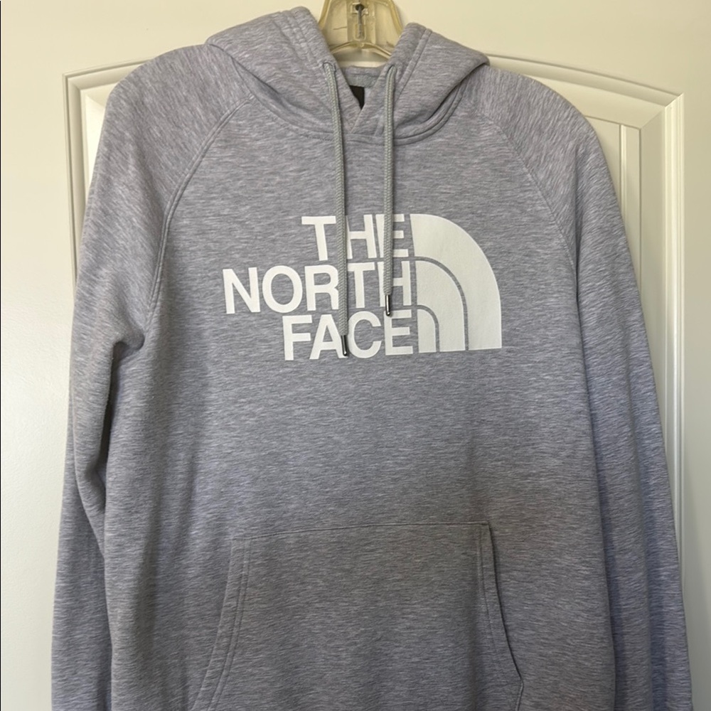 The North Face Gray Sweater with Classic Logo and Hood